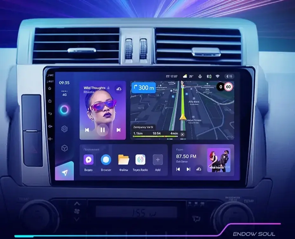 Магнитола для Toyota Land Cruiser Prado 150 2014-2017 - Teyes CC3L на Android 10, 8-ядер, CarPlay, 4G SIM-слот