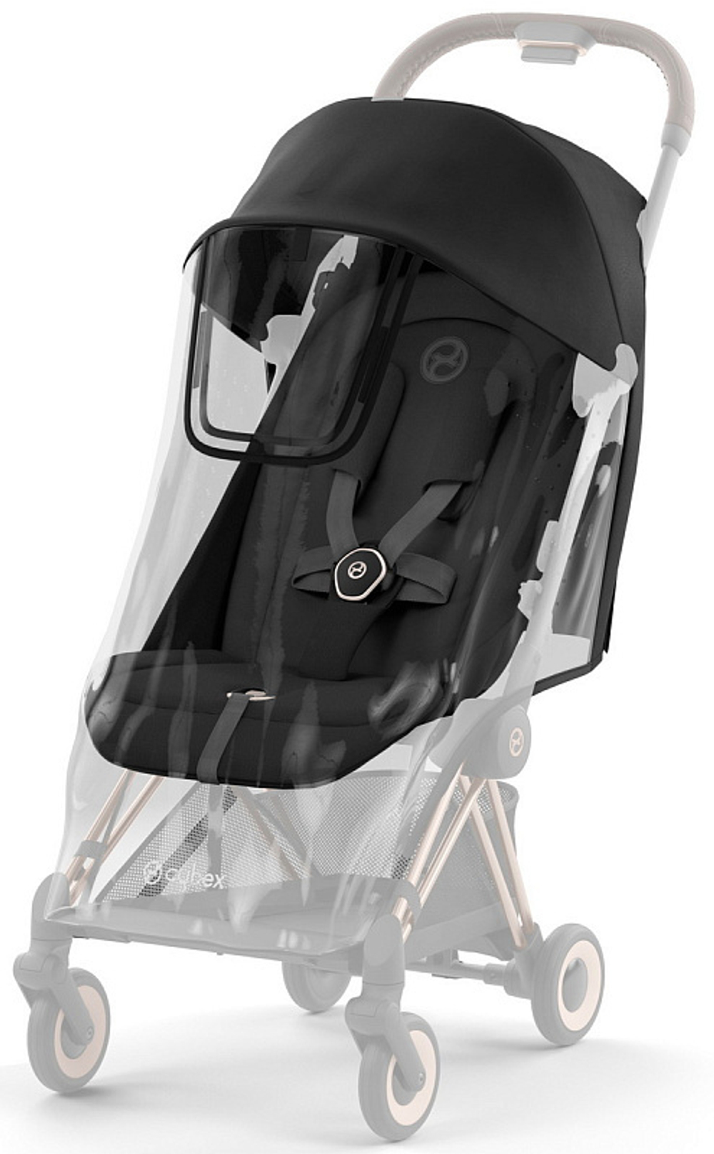 Коляска Cybex Coya Chrome Frame Aton B2 i-Size Dynamic Red 2 в 1 Mirage Grey с дождевиком