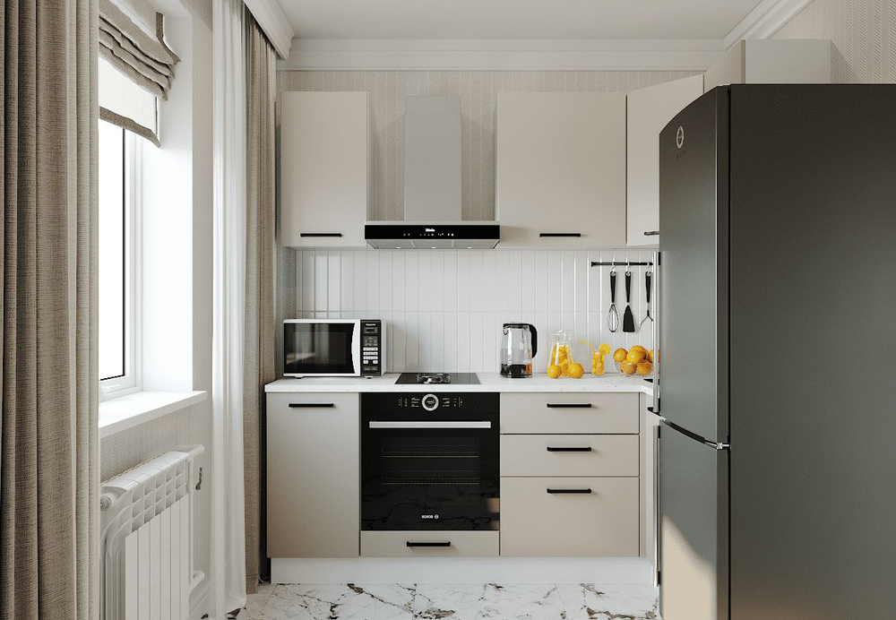 Кухонный гарнитур угловой Шампань 2200х1000 (Стол. 38мм)