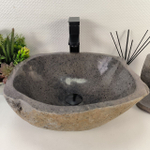 Раковина из речного камня RS-65147 41*38*15 0856