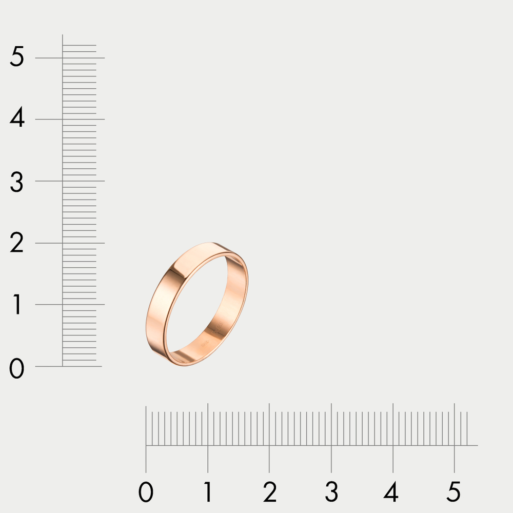 Кольцо обручальное из розового золота 585 пробы без вставок (арт. 224000)