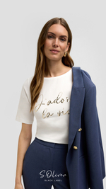 Футболка из смесового хлопка с надписью с пайетками Black Label