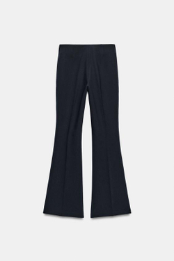 ZARA БРЮКИ FLARE С БОКОВЫМИ ШВАМИ, МОРСКОЙ СИНИЙ