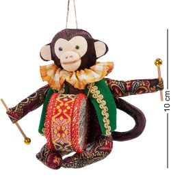 РусКукла RK-738/2 Кукла подвесная «Обезьяна с барабаном»