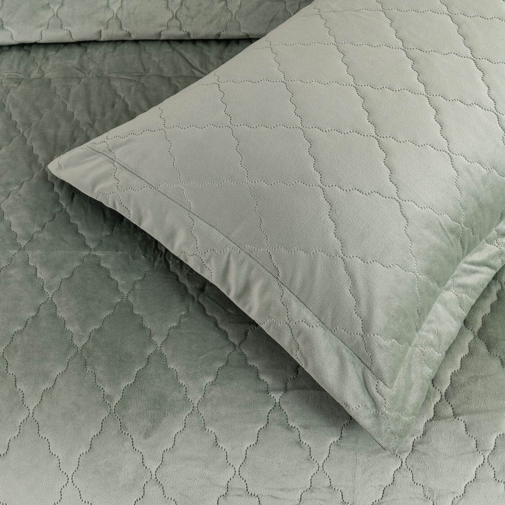 Покрывало 240х260 и 2 наволочки 50x70 Sofi De MarkO Деметра зеленое