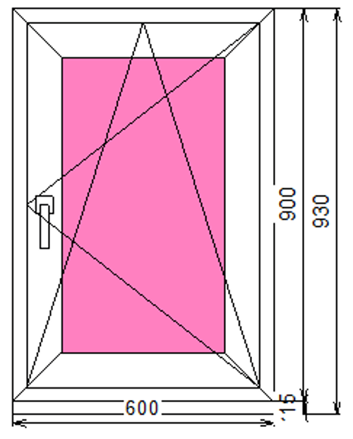 Пластиковое окно 900 х 600 ТермА Эко