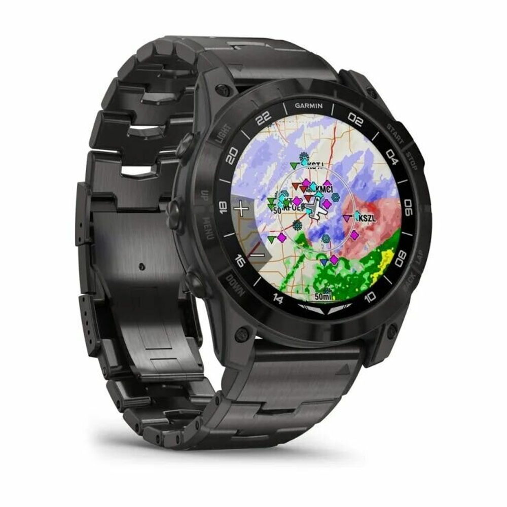 Смарт-часы GARMIN D2 Mach 1 Pro Aviator c вентилируемым титановым браслетом (010-02804-81)