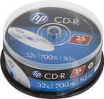 Оптический диск HP для записи CD-R 52 X 700MB / 80 min 25 шт/упак