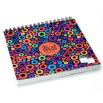 Блокнот 150х150мм, гребень, Апплика, мелованный картон, 40 л. клетка + 40 л. без линовки, "Цветные круги"