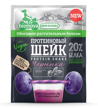 Протеиновый шейк "Bionova" с черникой, 25г. (шоубокс 14шт)