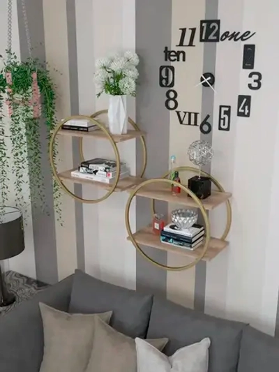 Набор полок круглых настенных злато-дуб  - ЗД