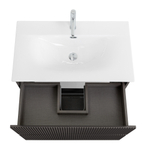 Тумба с раковиной подвесная BelBagno UNO-800-2C-SO-GSO Темно-Серый матовый, раковина белая BB-8099-80