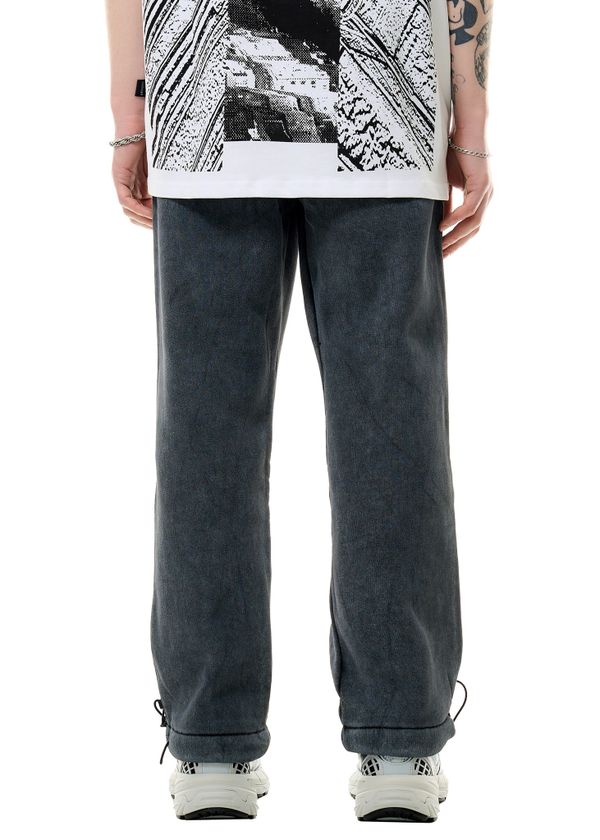 Штаны Temple Deconstruction Stone Wash Pants серые - фото 3