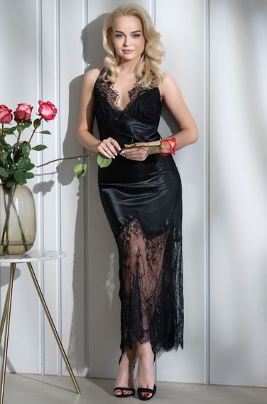 Длинная женская сорочка Mia-Amore ANETTA  АНЕТ 7258 черная