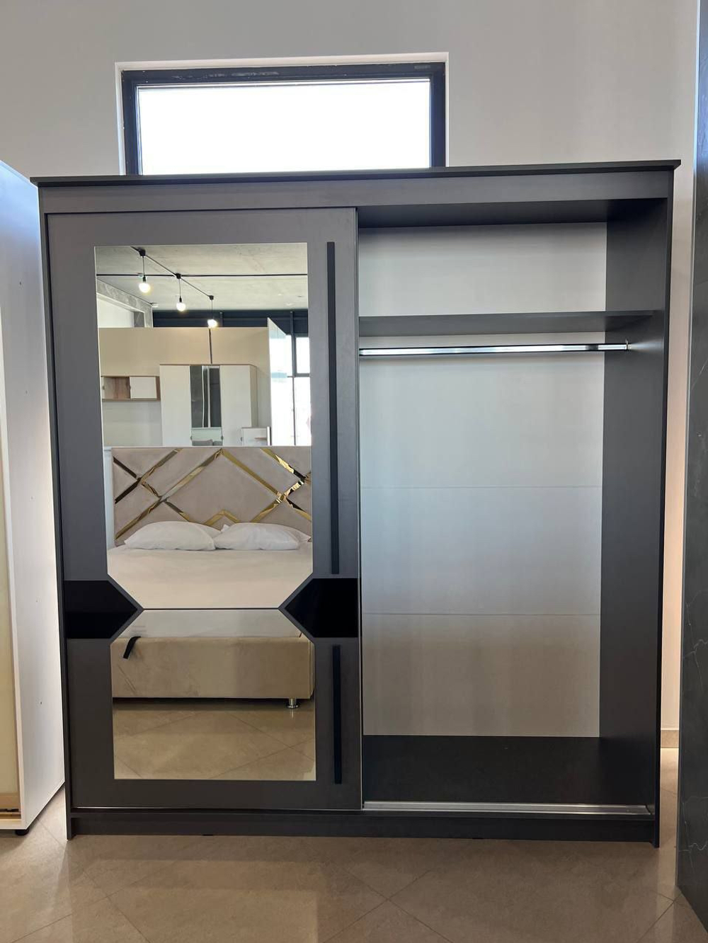 Шкаф-купе № 25 Блэк Лайт 200 см