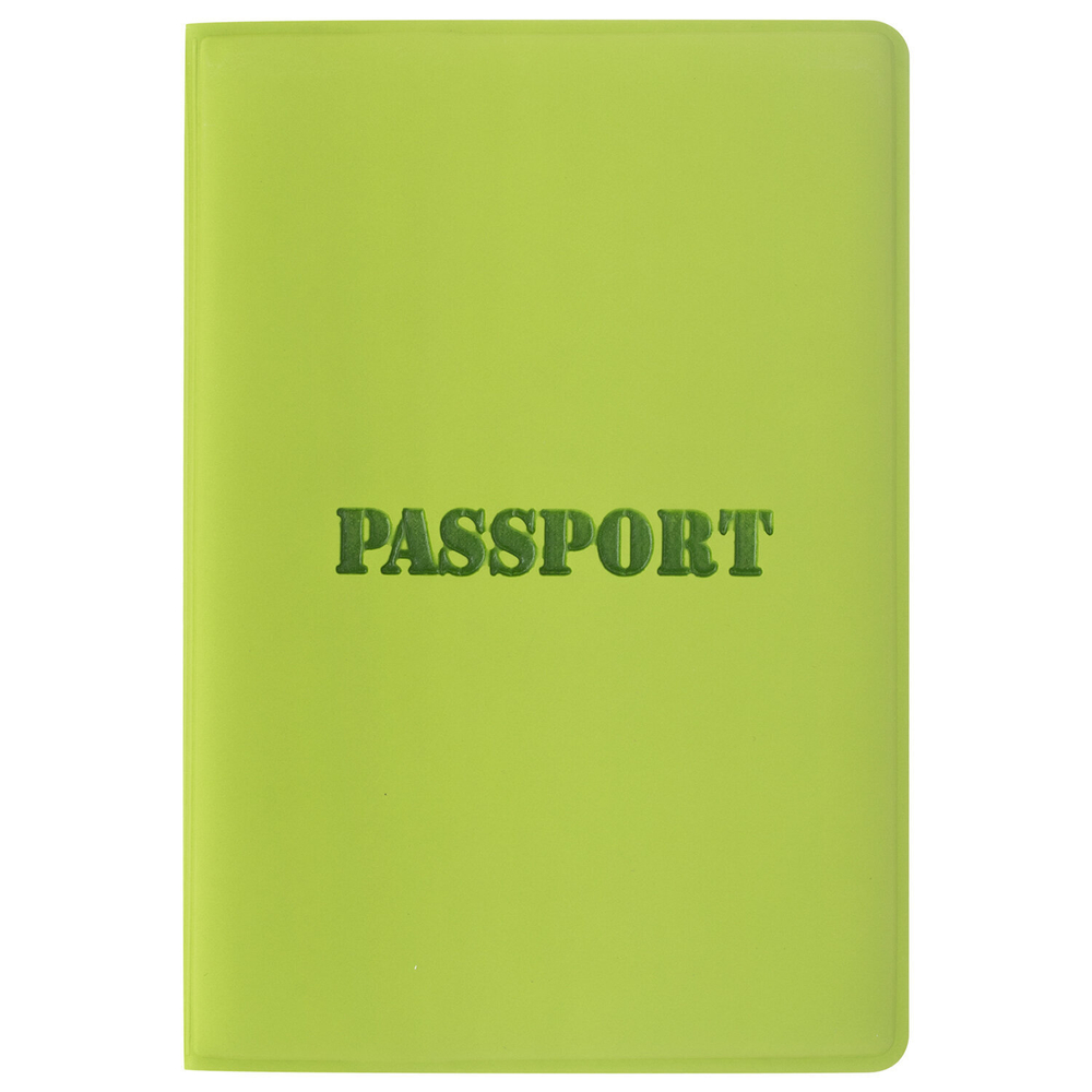 Обложка для паспорта мягкий полиуретан "PASSPORT" салатовая STAFF (5 штук в упаковке)