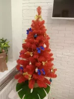 Искусственная красная елка «Огненная» (пвх) 150 см / 1.5 м