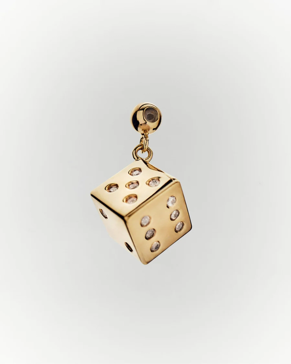 Подвеска-шарм Dice серебро 925 пробы покрытое золотом