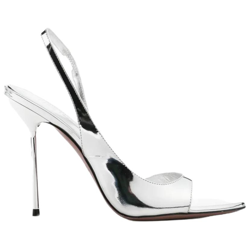 Paris Texas One Strap Sandals 10cm Women"s Silver