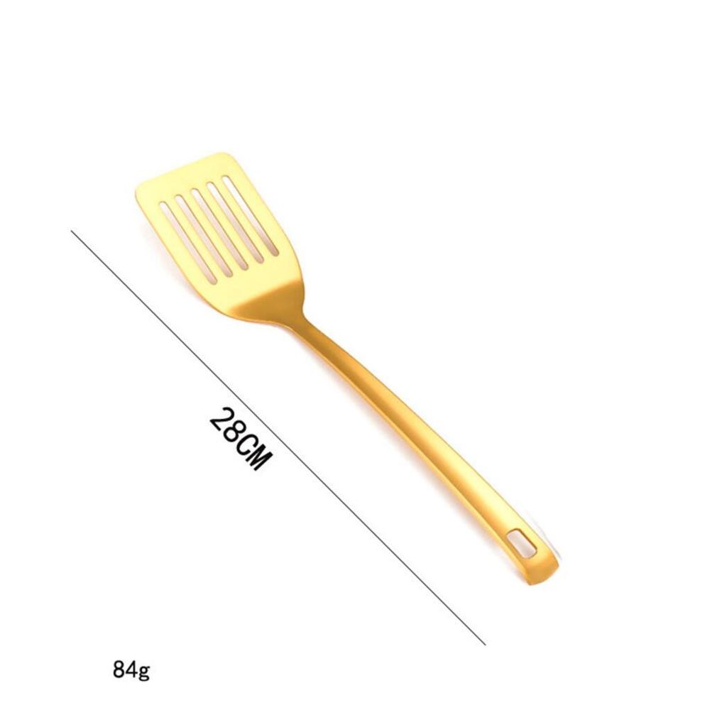 Лопатка 7,5*6,4 см сервировочная l 28 см перфорированная Blunt Square Tip нерж. цвет золото PVD P.L.