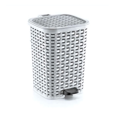 Мусорное ведро с педалью 26л "Плетенка" белый 01054