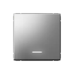 Выключатель кнопочный 1-кл. ArtGallery 10А с подсветкой механизм сталь SE GAL000916