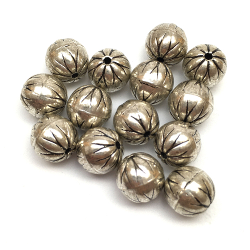 Бусины металлические 10 мм, под серебро