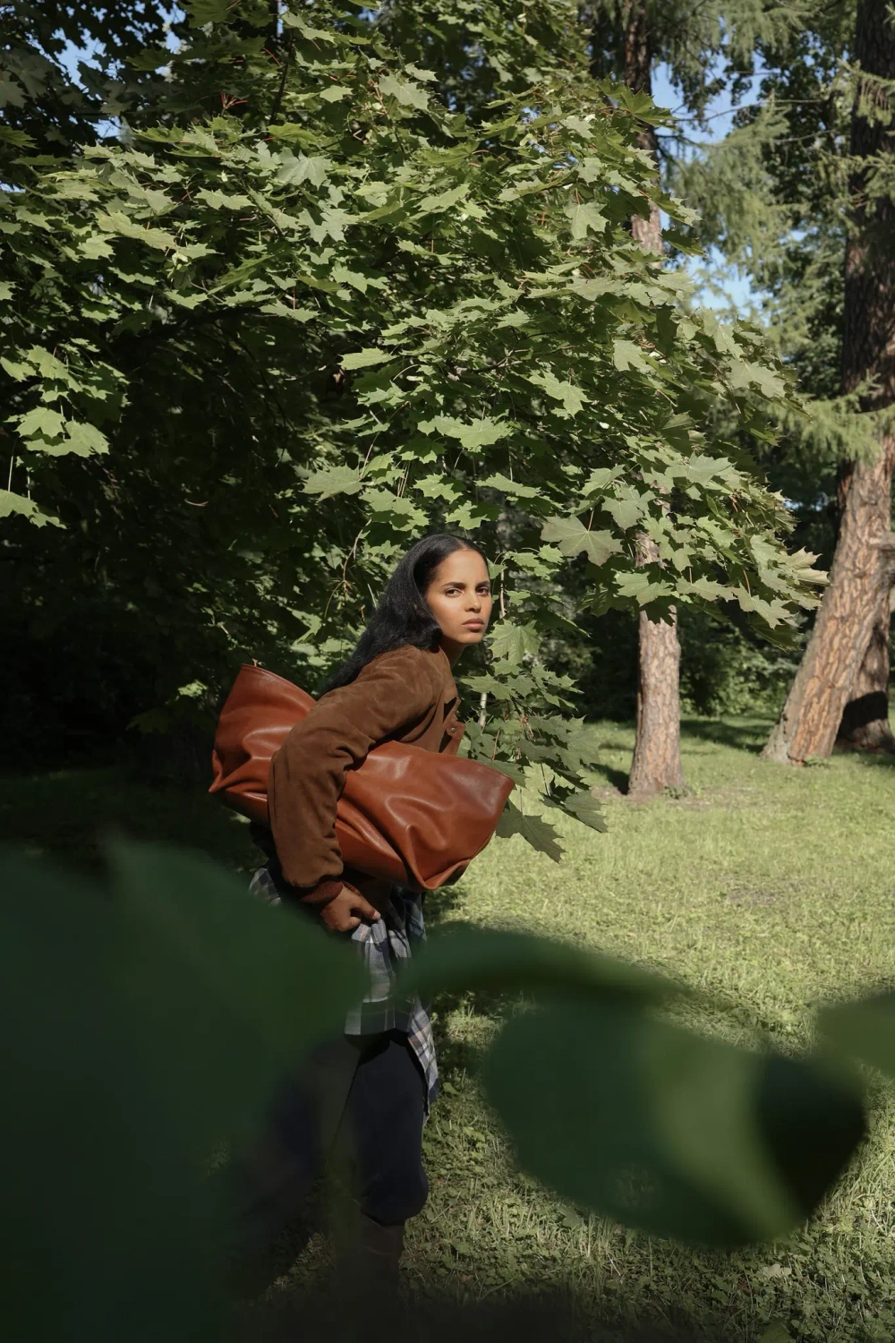 Тоут из кожи Weekender bag «Autumn Leaf»