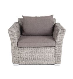 "Капучино" кресло из искусственного ротанга (гиацинт), цвет серый