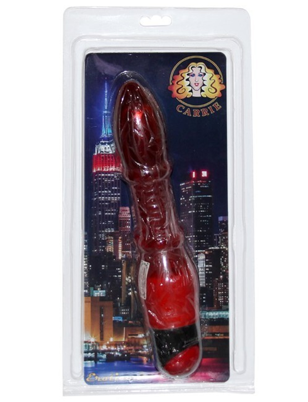Вибратор крупный гелевый CARRIE (Цвет: прозрачно-красный)