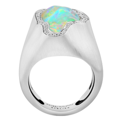 Кольцо с Опалом и Бриллиантами, R0029-35/1