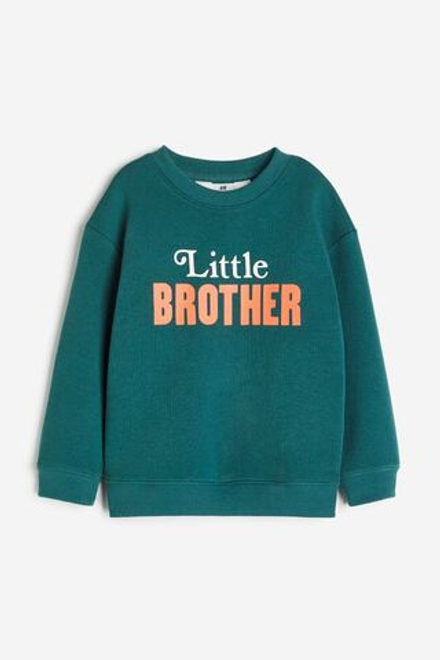 H&M Толстовка с круглым вырезом, темно-зеленый