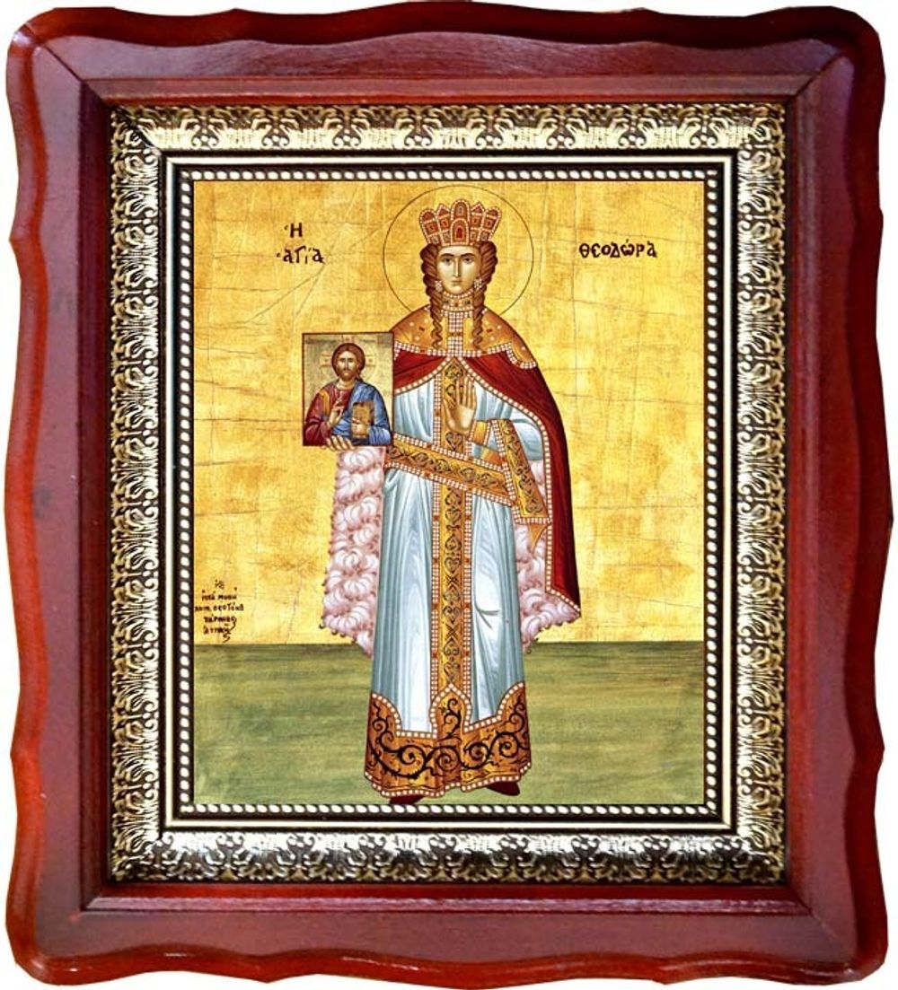 Феодора (Теодора) Греческая праведная царица. Икона на холсте. В киоте.