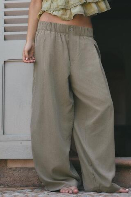 ZARA СТРУЯЩИЕСЯ УКОРОЧЕННЫЕ БРЮКИ, СЕРО-КОРИЧНЕВЫЙ