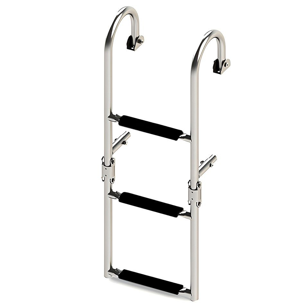 Трап складной с горизонтальным креплением, 3 черных ступени (ширина 270 мм.) (10268766)