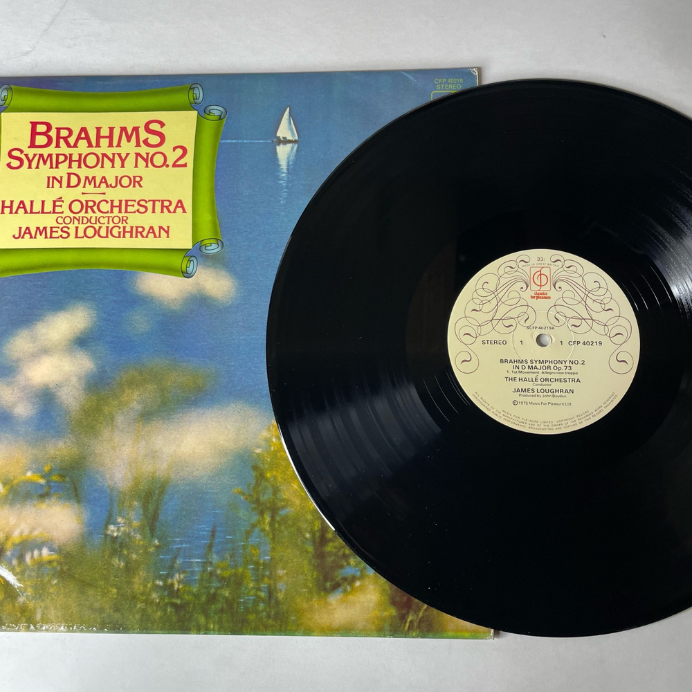 Винтажная виниловая пластинка LP Brahms Брамс, Halle Orchestra , Conductor James Loughran Симфония Symphony No.2 In D Major (Англия 1975)