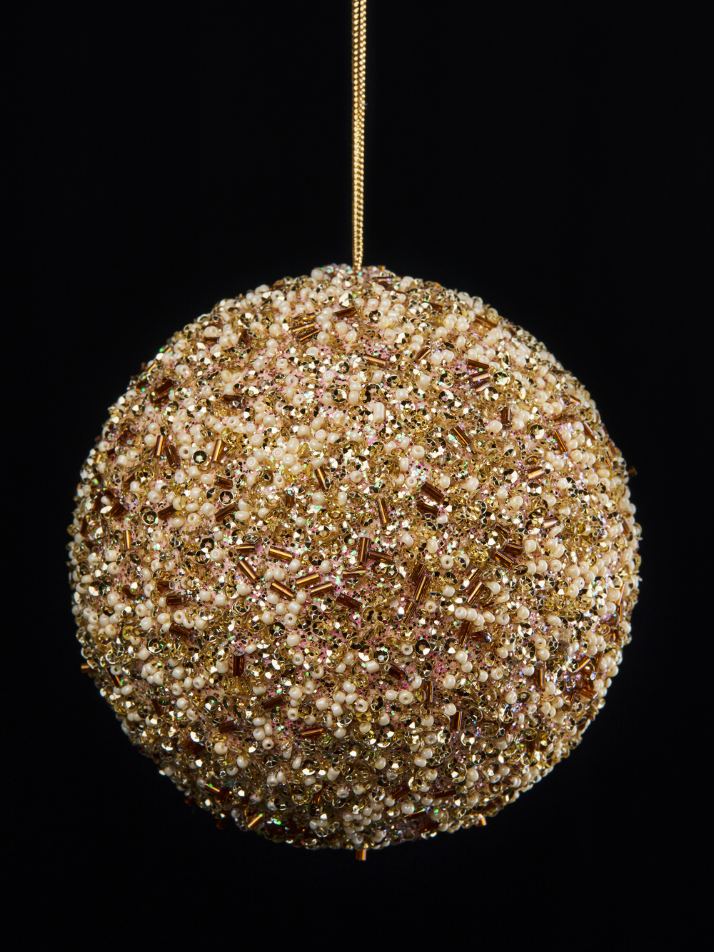 Шар 11х11см ChristmasDeLuxe кремовый