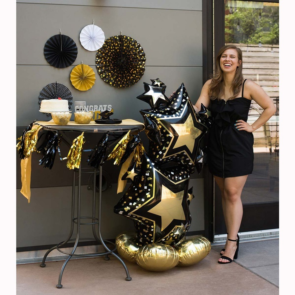 Звезды черно-золотые  Ростовой шар