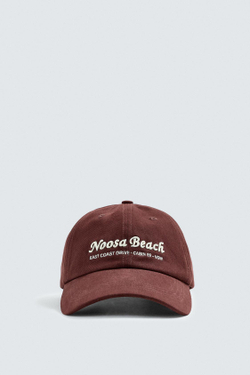 ZARA КЕПКА С НАШИВКОЙ В ВИДЕ БУКВЫ, ГРАНАТОВЫЙ