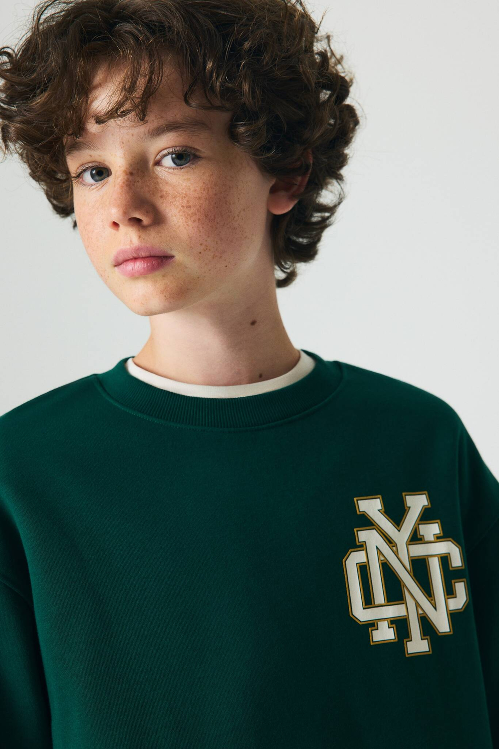 H&M Толстовка с принтом, темно-зеленый