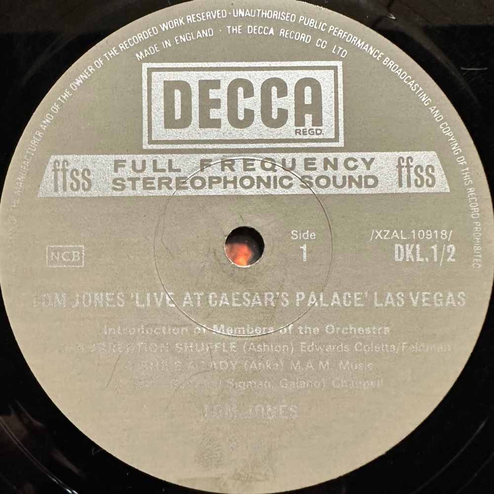 Tom Jones - Live At Caesar's Palace Las Vegas 2LP (Англия 1971г.)