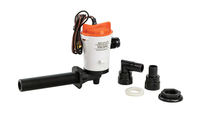 Аэратор горизонтальный 12 В, 350 GPH (1324,8 л/час), SeaFlo