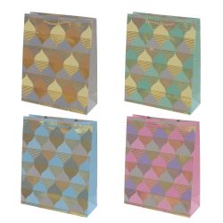 GAEM Пакет подарочный S (бумага 210г/м2, блок микс 12шт), L18 W10 H23 см, 4в.