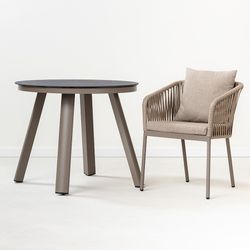 Стол обеденный Leif, Ø90 см, серо-бежевый