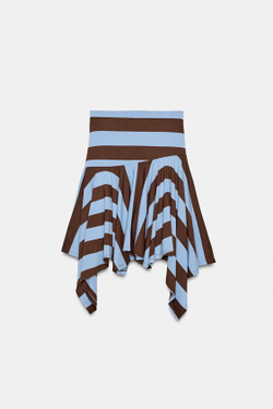 ZARA ЮБКА АСИММЕТРИЧНОГО КРОЯ В ПОЛОСКУ, ПОЛОСКИ