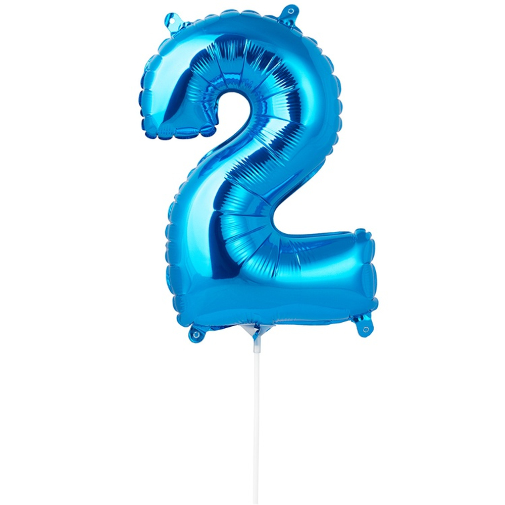 Шар фольгированный Цифра 2 40 см (Синий)