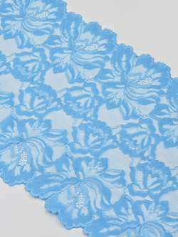 Эластичное кружево голубое ширина 23 см