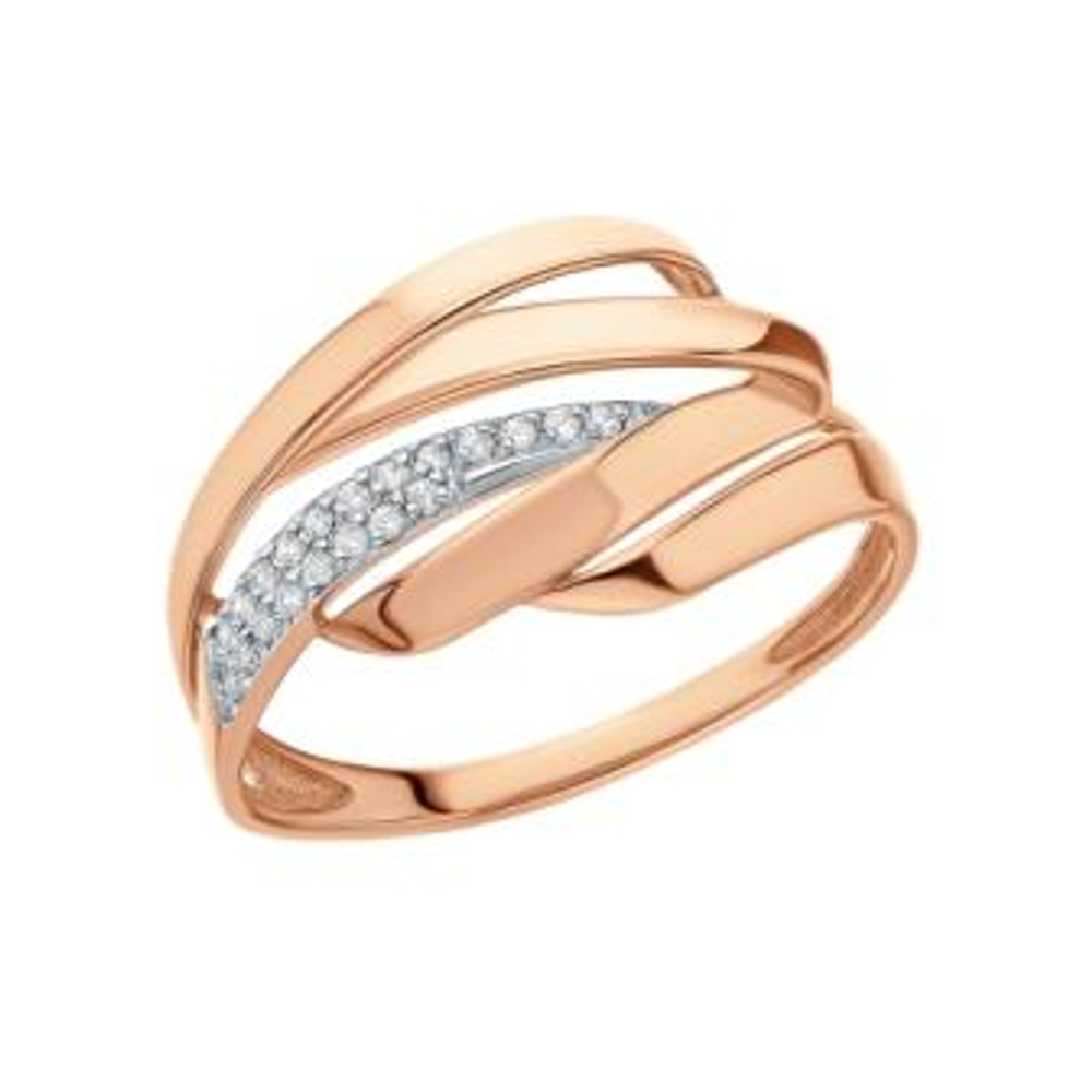 Кольцо из золота с фианитами