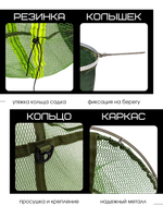 Садок Kaida KD15 45см*2.5м Прорезиненный