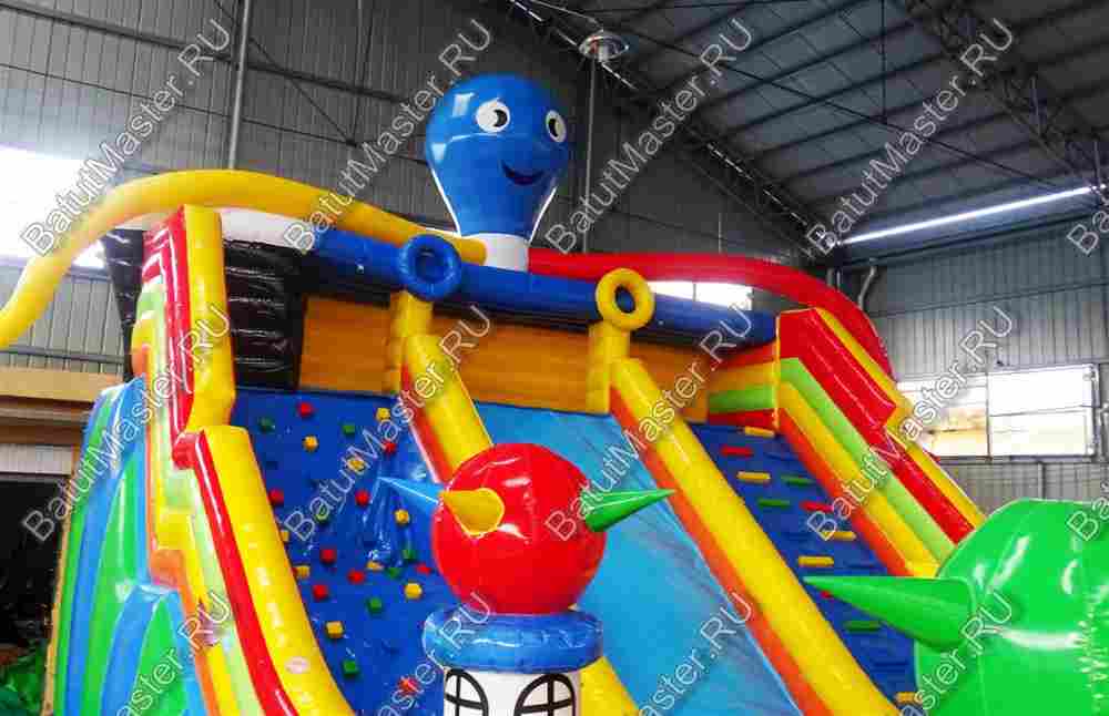 Коммерческий надувной батут "Осьминоги и драконы" 16*8*6 м